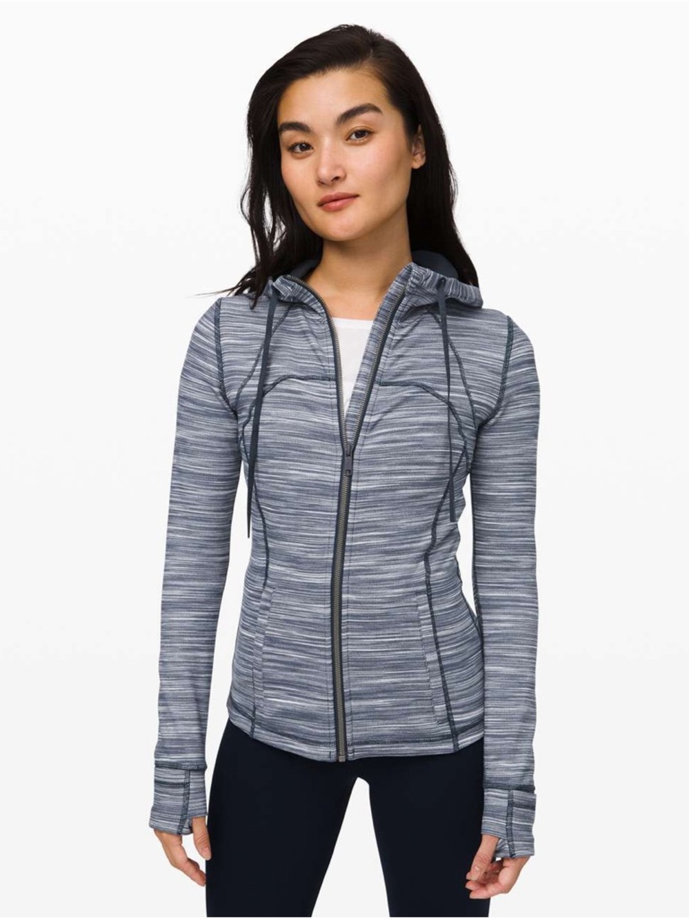 Lululemon Hooded Define Jacket *Nulu - dark blue & white heather
